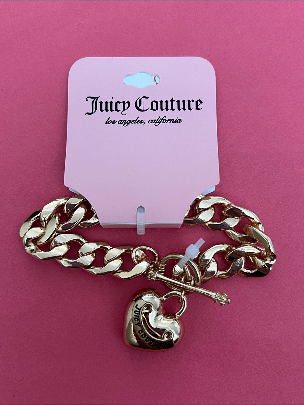 Juicy Couture Gold Heart Toggle Chain Bracelet